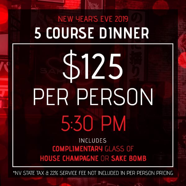 5 Course Dinner Option, New Year's Eve 2019, Sake Rok Las Vegas
