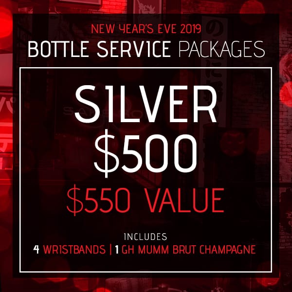 Silver Bottle Service Package, New Year's Eve 2019, Sake Rok Las Vegas